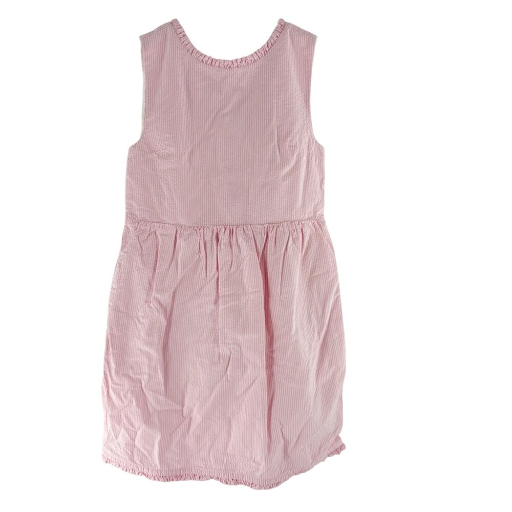 Vineyard Vines Seersucker Girls Pink Striped Sleeveless Dress Size 10 100% Cotto